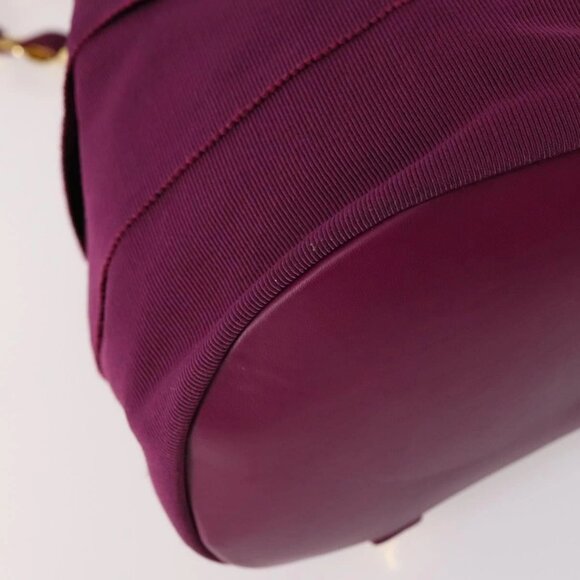 Salvatore Ferragamo Chain Backpack Canvas Purple Gold Auth gh681 main image 8